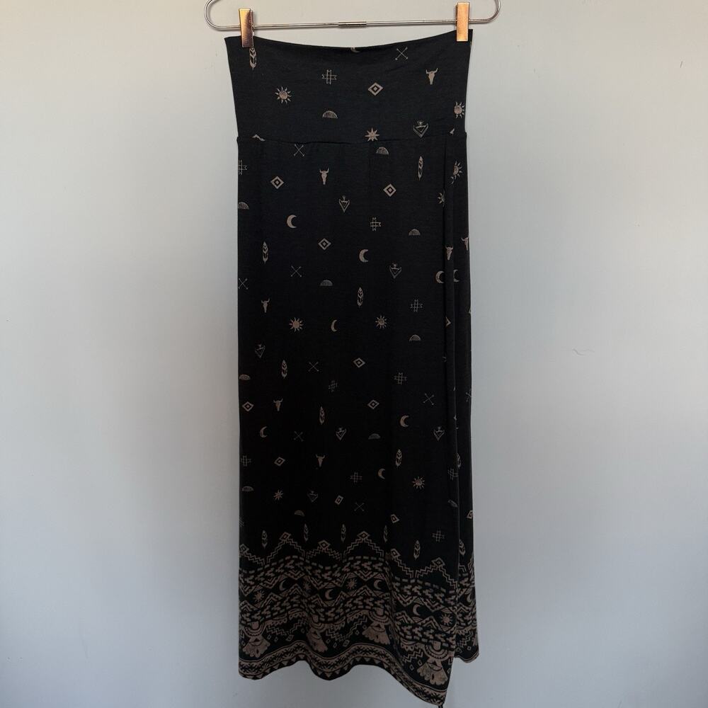 Womens Boho Celestial Tribal Maxi Skirt Small Elastic Waist Festival Coachella - Picture 6 of 6